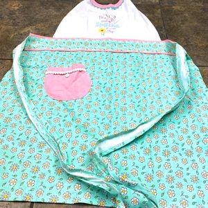 NEW Brother/Sister Design Studio Easter Apron Green/ Pink Floral Spring